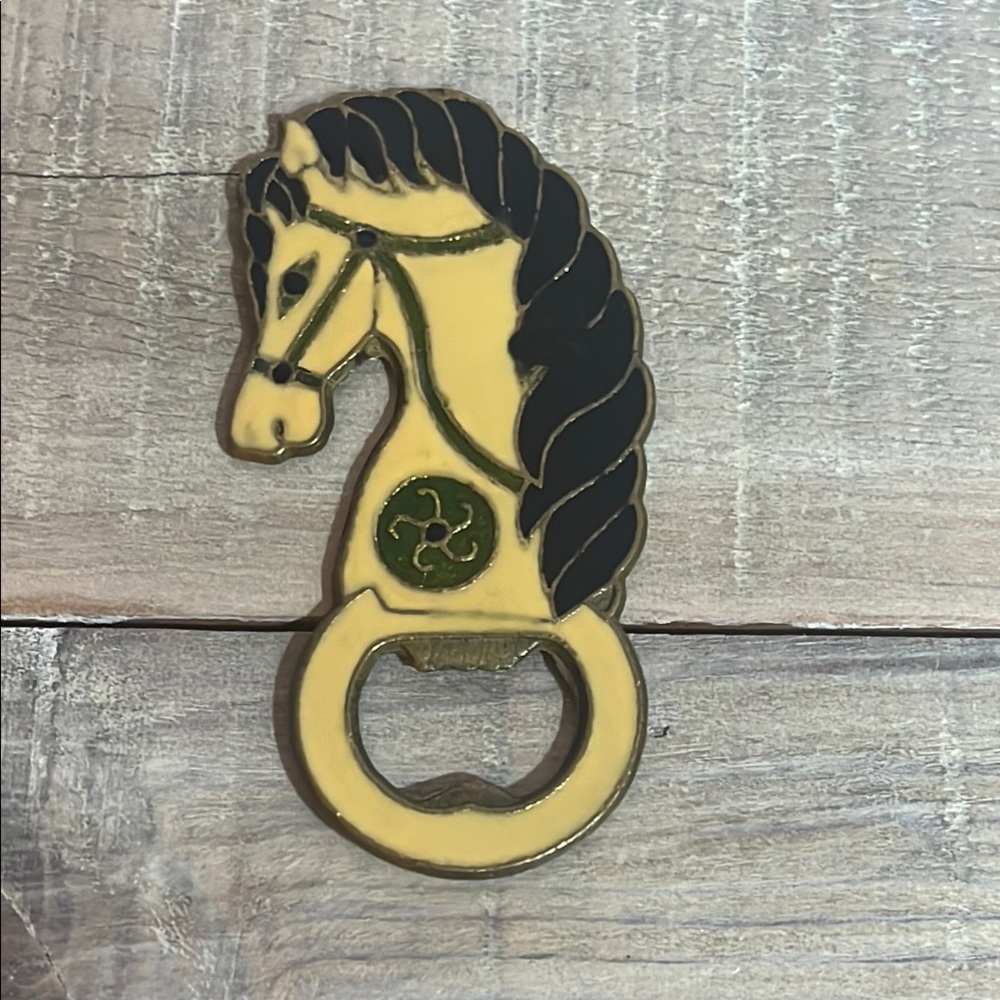 Vintage Horse Head Bottle Opener- bronze with  enamel